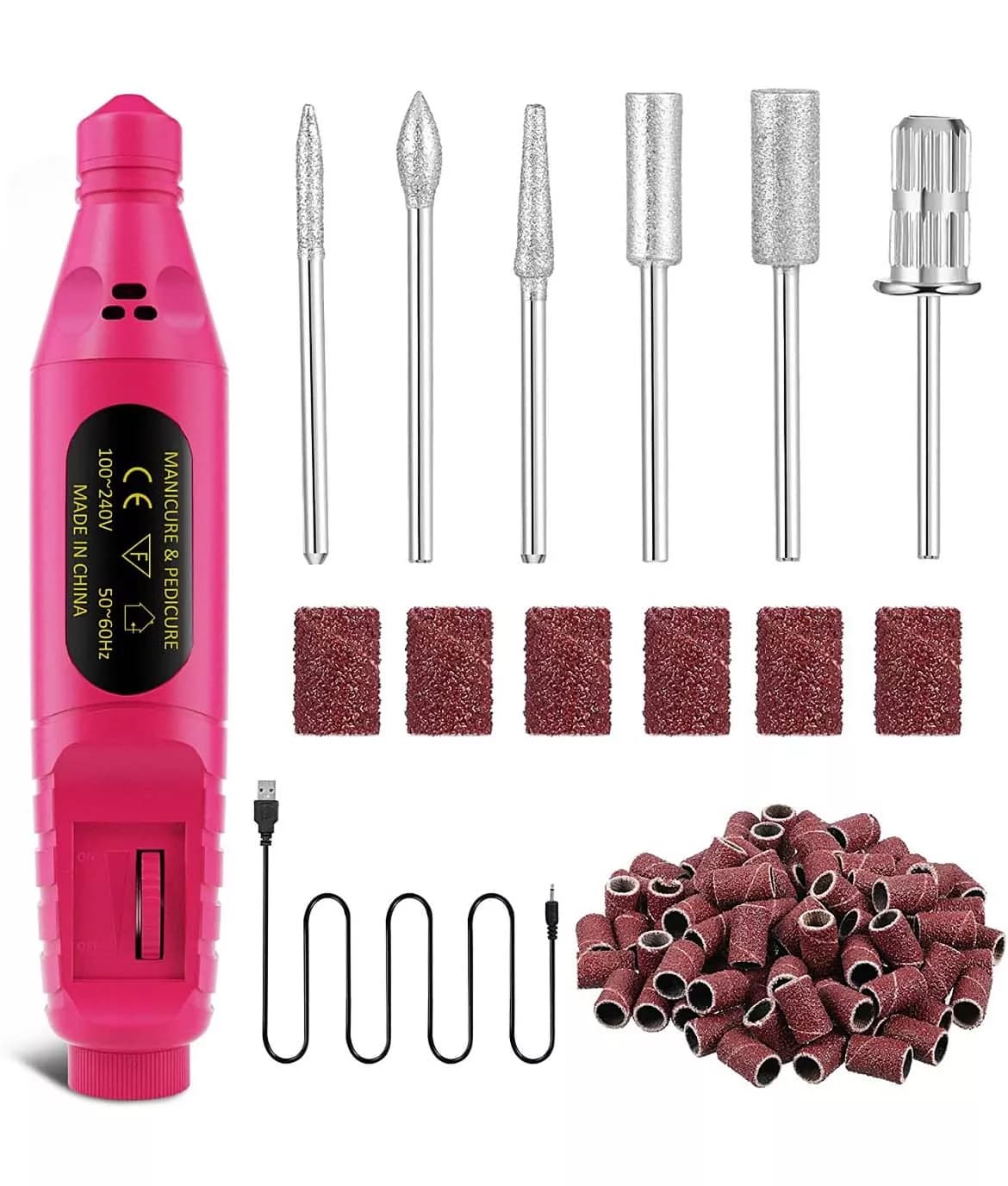 Фрезер для манікюру та педикюру 6 фрез. Працює від мережі