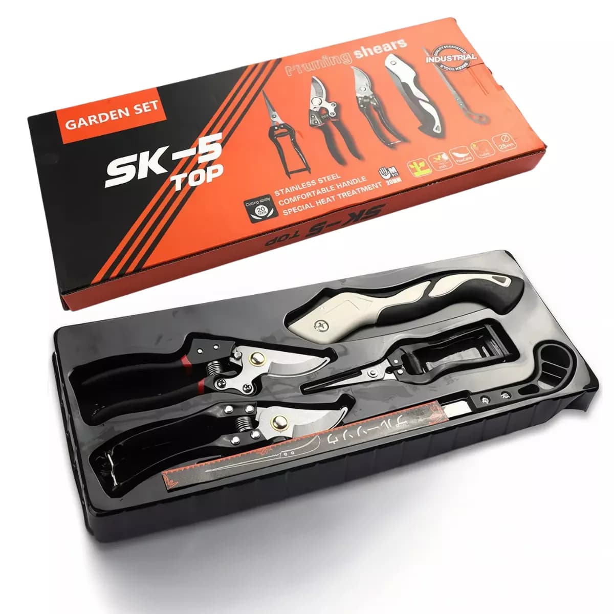 Набір садових інструментів 5в1 ( Ножиці, 2 Секатори та Пилка, Ножівка )