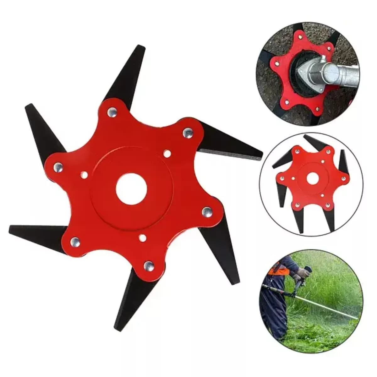Металевий ніж-диск для бензокоси 6 зубців для трави та чагарнику